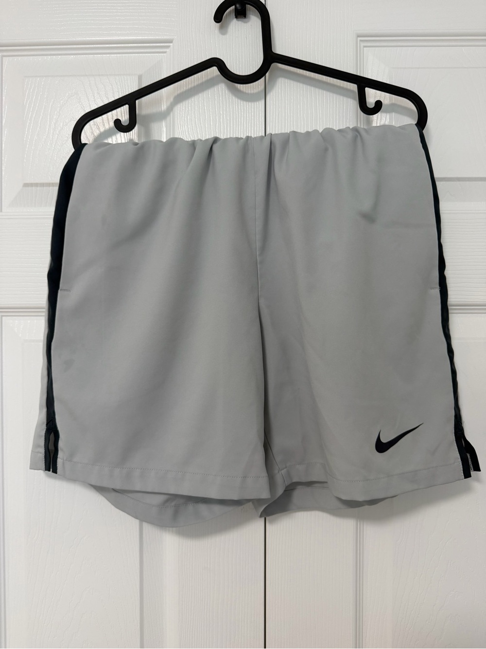Nike Light Gray Athletic Shorts with Black Trim